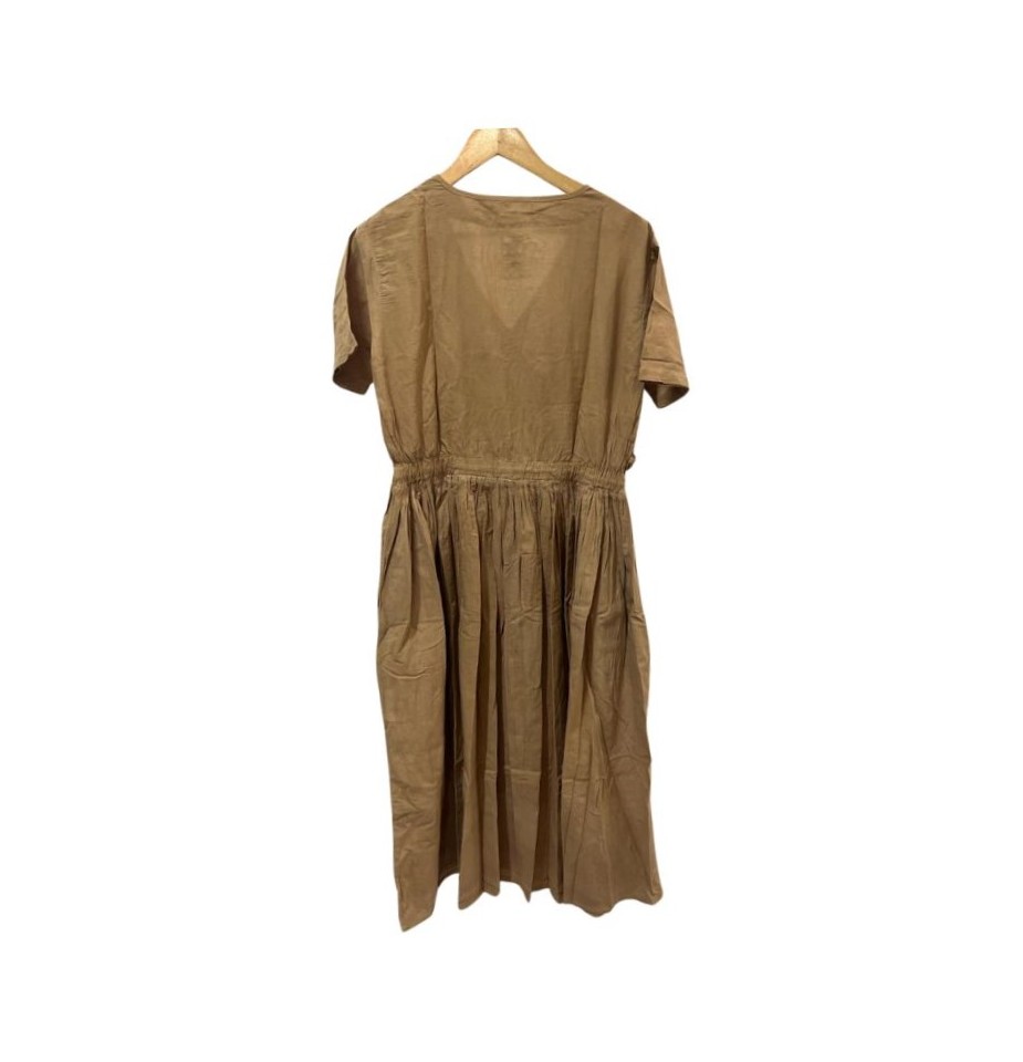 EVERYDAY DRESS, BROWN, COTTON