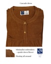 CASCADE DRESS, BROWN C044, EMBROIDERY, COTTON