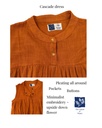 CASCADE DRESS, ORANGE C035, EMBROIDERY, COTTON