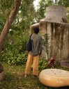 MADRAS LS SHIRT, GREY, COTTON