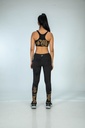 YOGA LEGGINGS, BROWN-BLACK, HALF CRUSHING, COTTON