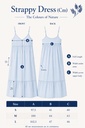 STRAPPY DRESS, DARK BLUE, BATIK ROUNDFLOWER, COTTON