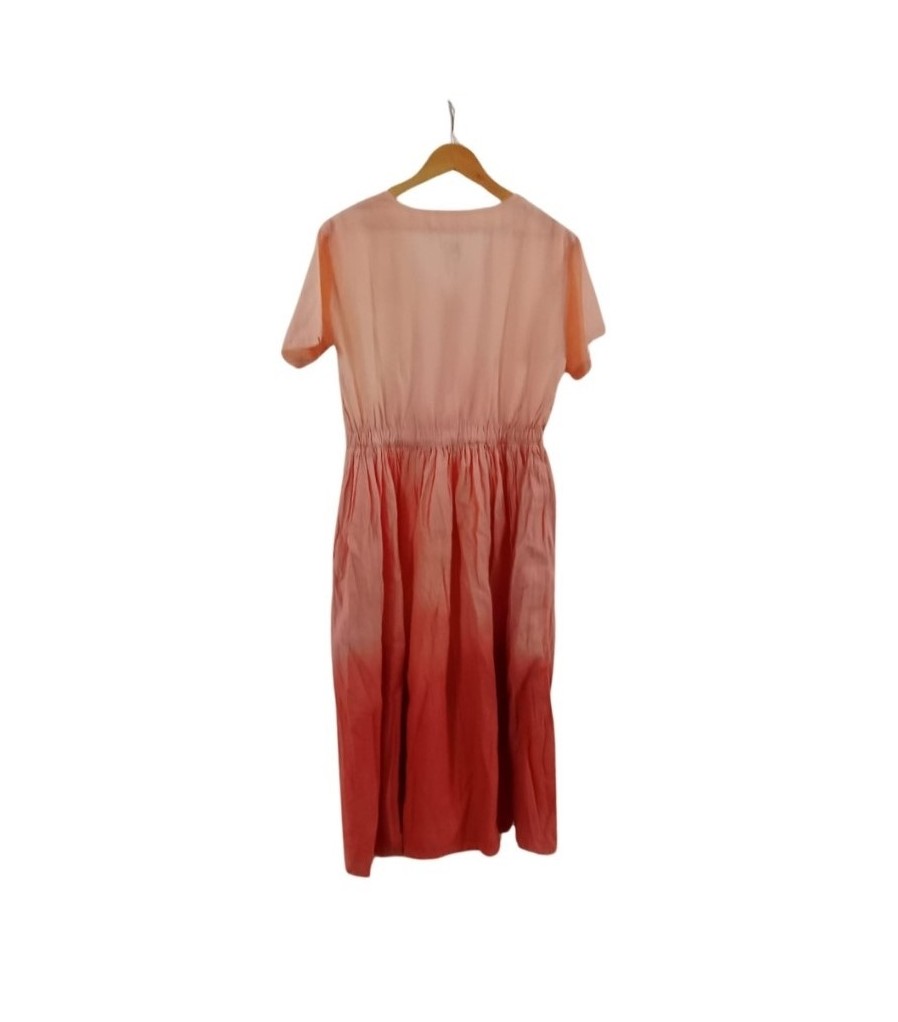 EVERYDAY DRESS, PEACH-PINK, SHIBORI, COTTON
