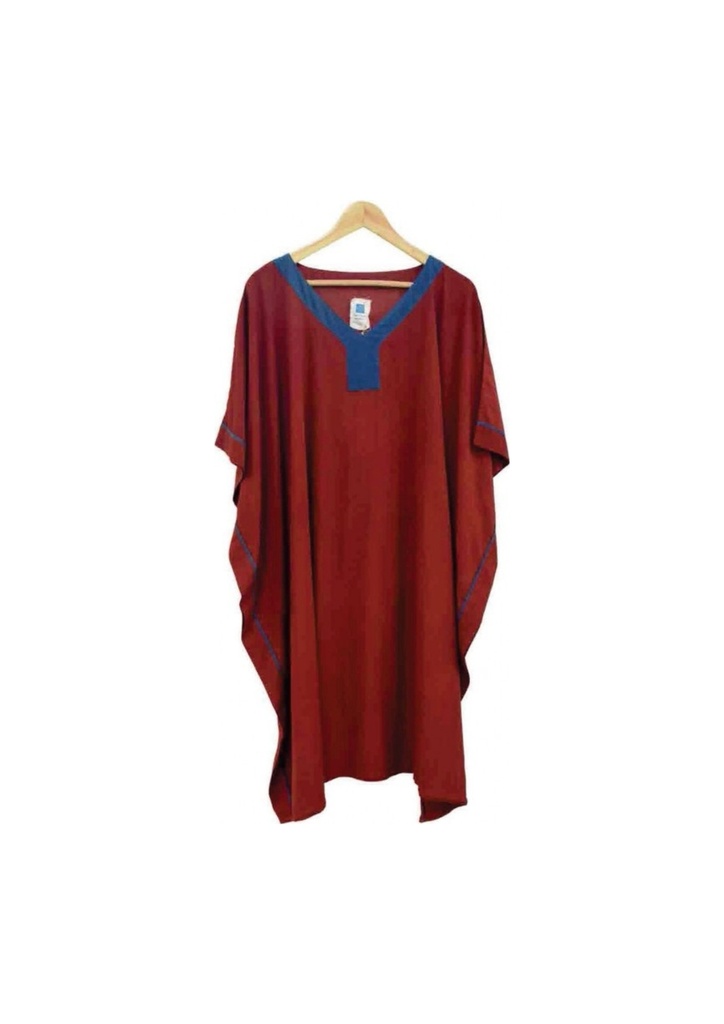 OVERSIZED KAFTAN, RED-BLUE, COTTON