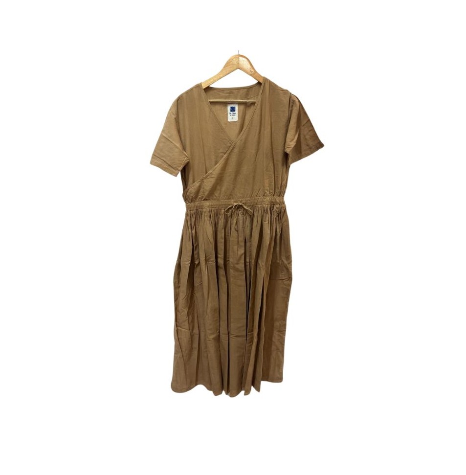 EVERYDAY DRESS, BROWN, COTTON