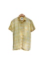 MADRAS SS SHIRT, YELLOW, BATIK SQUARES, COTTON