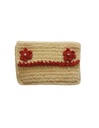 CROCHET POUCH, WHITE-RED, COTTON