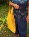 TOTE BAG, YELLOW, PLAIN, COTTON
