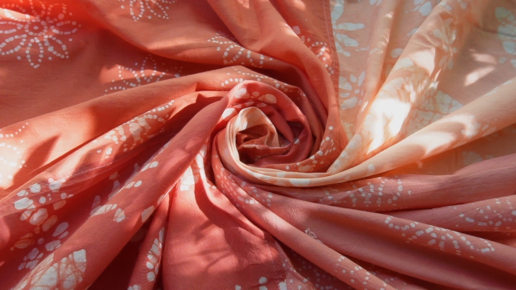 DOUBLE BEDSHEET, PINK, BATIK, COTTON