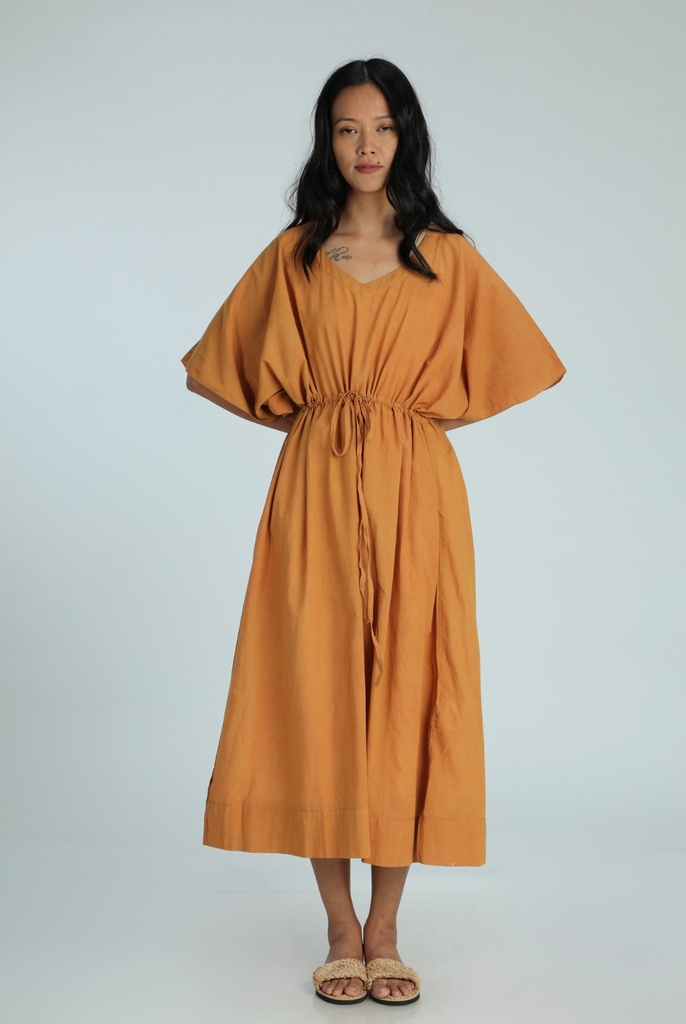 MAXI STRING KAFTAN, OCHRE, COTTON