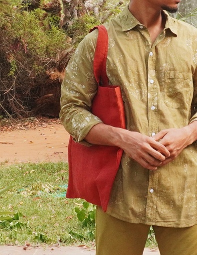 [BAG-TOT-RD_195-NON-HMP/0S] TOTE BAG, RED 195, HEMP