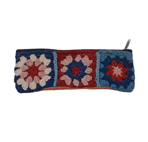[POU-3_CRO_CU-COT/0S] 3-CROCHET POUCH, CUTE, COTTON