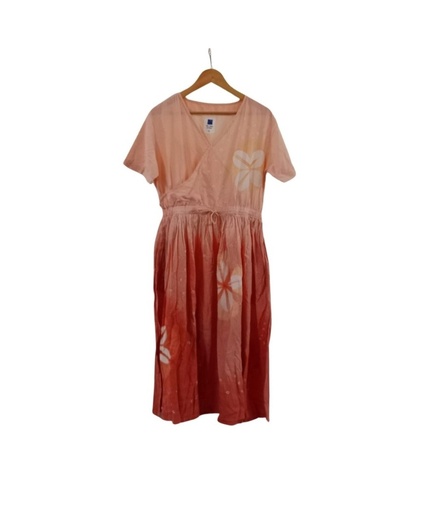 EVERYDAY DRESS, PEACH-PINK, SHIBORI, COTTON