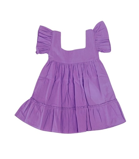 BABY PAA DRESS, PURPLE, COTTON
