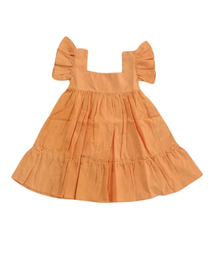 [DRE-BBY-PE-NON-COT/2_3] BABY PAA DRESS, PEACH, COTTON