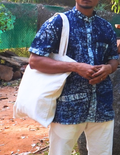 TOTE BAG, WHITE, PLAIN, COTTON