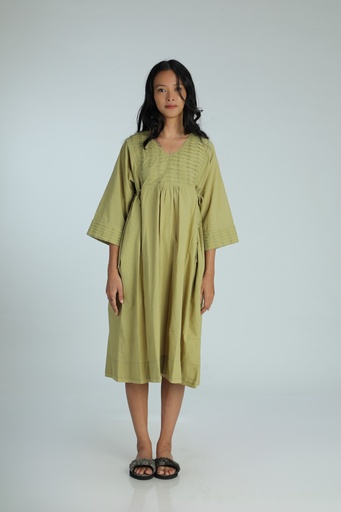 VINTAGE KURTA, LIGHT GREEN, PLAIN, COTTON